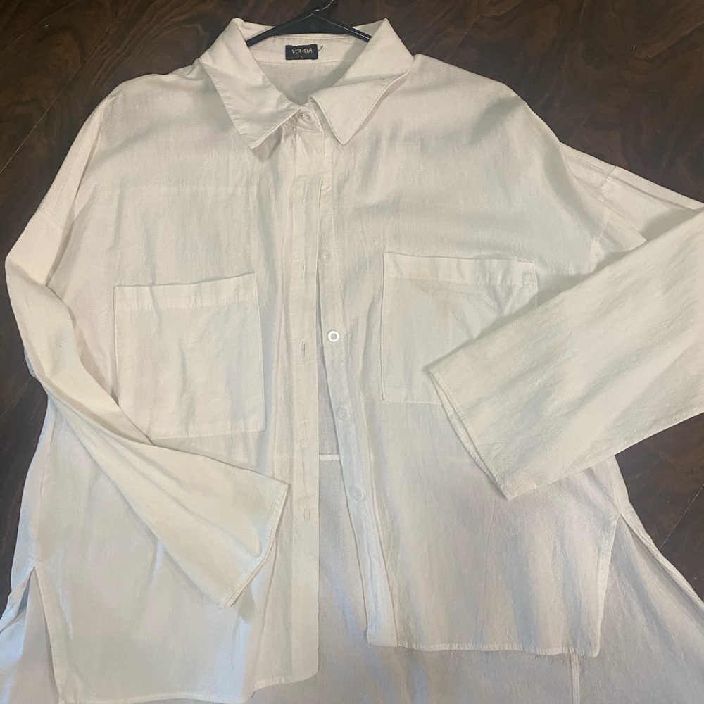 White Button-Up Blouse